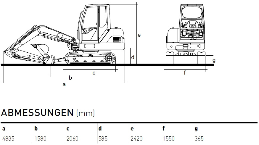 KATO 35 N Minibagger Diagramm